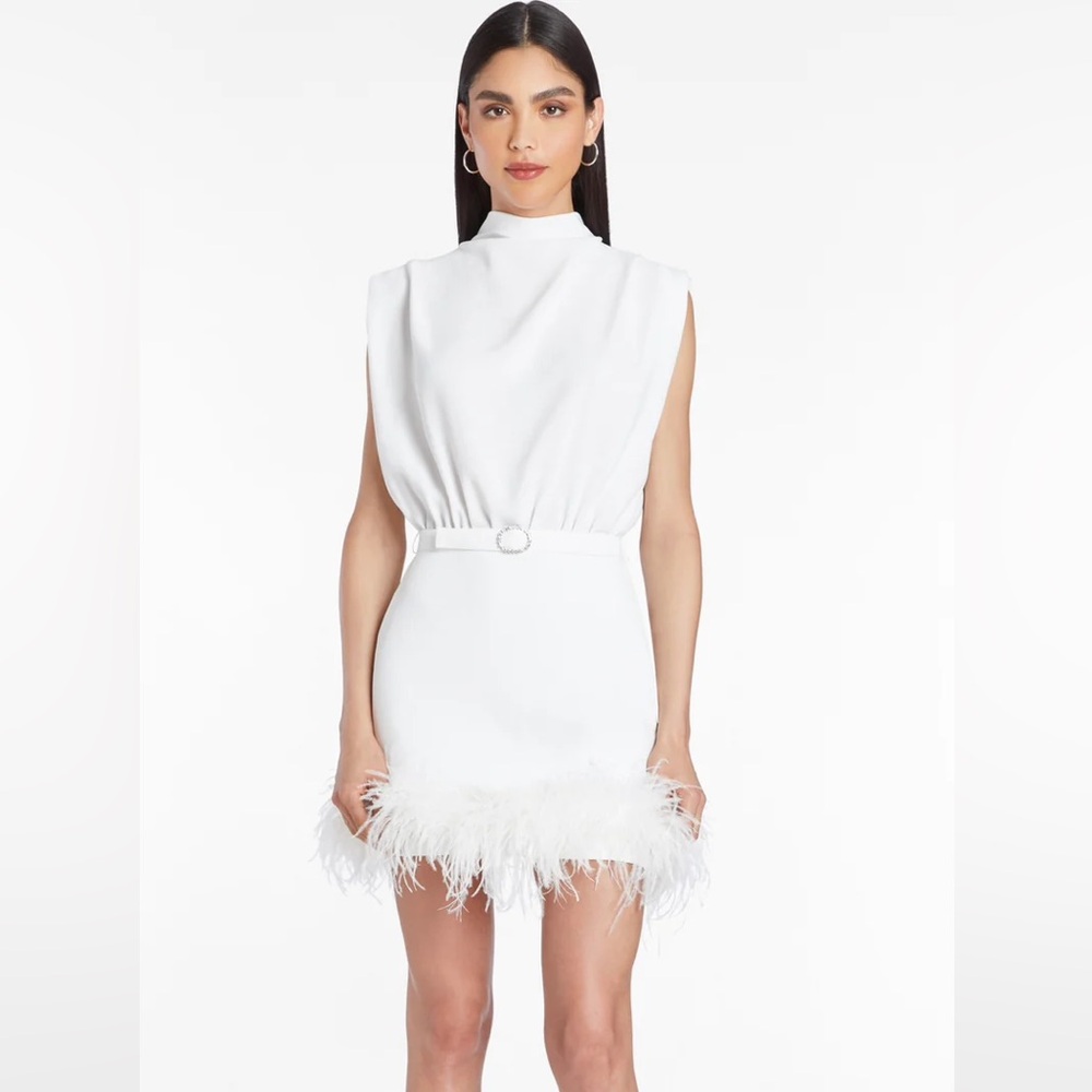Sullivan Mini Dress in Ivory- Amanda Uprichard